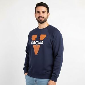 Vintage Style UVA Virginia Cavaliers Crewneck Sweatshirt Homefield Men's XL Navy